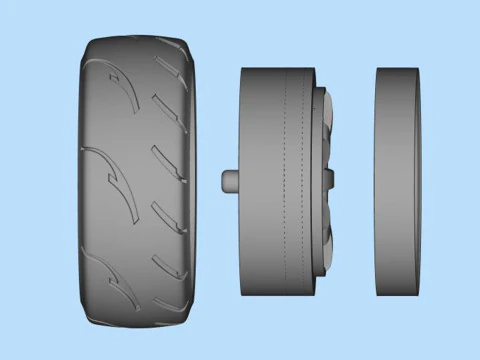 3d resin printer stl files Tire Rims Wheel set for miniatures car 3D Print Model