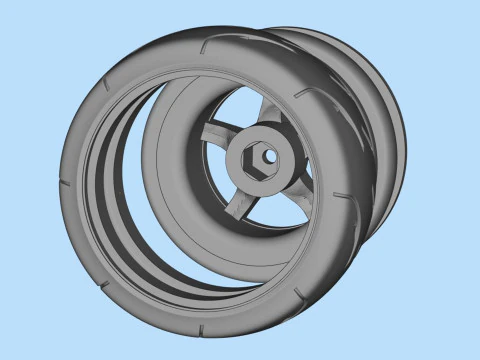 3d resin printer stl files Tire Rims Wheel set for miniatures car 3D Print Model