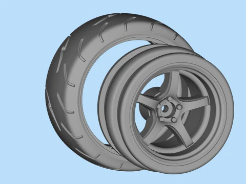 3d resin printer stl files Tire Rims Wheel set for miniatures car 3D Print Model