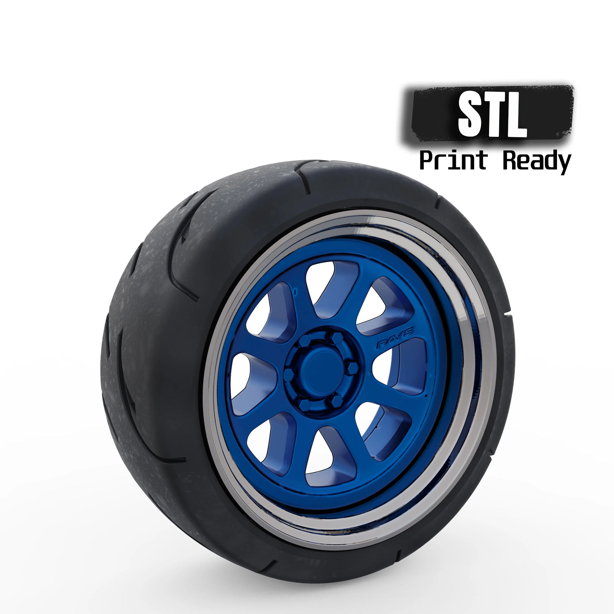 3d stl model files Tire Rims Wheel set for scale model car 3D Print Model .c4d .max .obj .3ds .fbx .stl .blend 