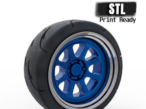 3d stl model files Tire Rims Wheel set for scale model car 3D 打印模型