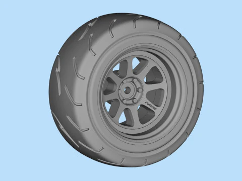 3d stl model files Tire Rims Wheel set for scale model car 3D Print Model