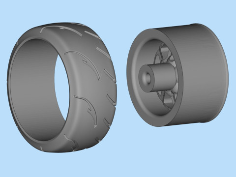 3d stl model files Tire Rims Wheel set for scale model car 3D प्रिंट मॉडल