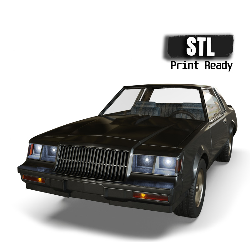 87 Regal Grand National muscle car 3d printer files Model Cetak 3D .c4d .max .obj .3ds .fbx .stl .blend 