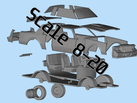87 Regal Grand National muscle car 3d printer files Model Cetak 3D