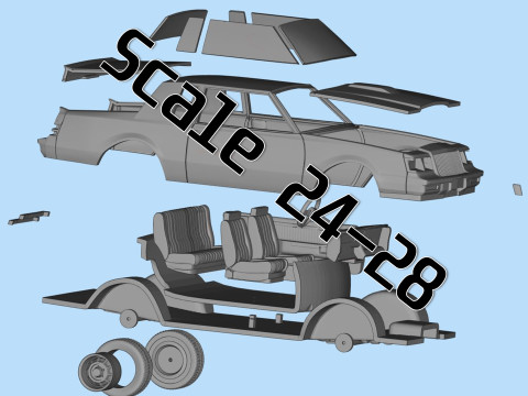 87 Regal Grand National muscle car 3d printer files Model Cetak 3D