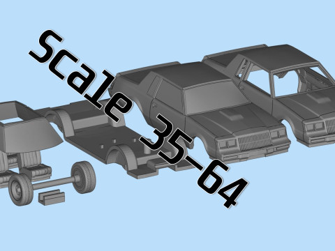 87 Regal Grand National muscle car 3d printer files Model Cetak 3D