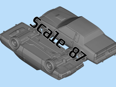 87 Regal Grand National muscle car 3d printer files Model Cetak 3D
