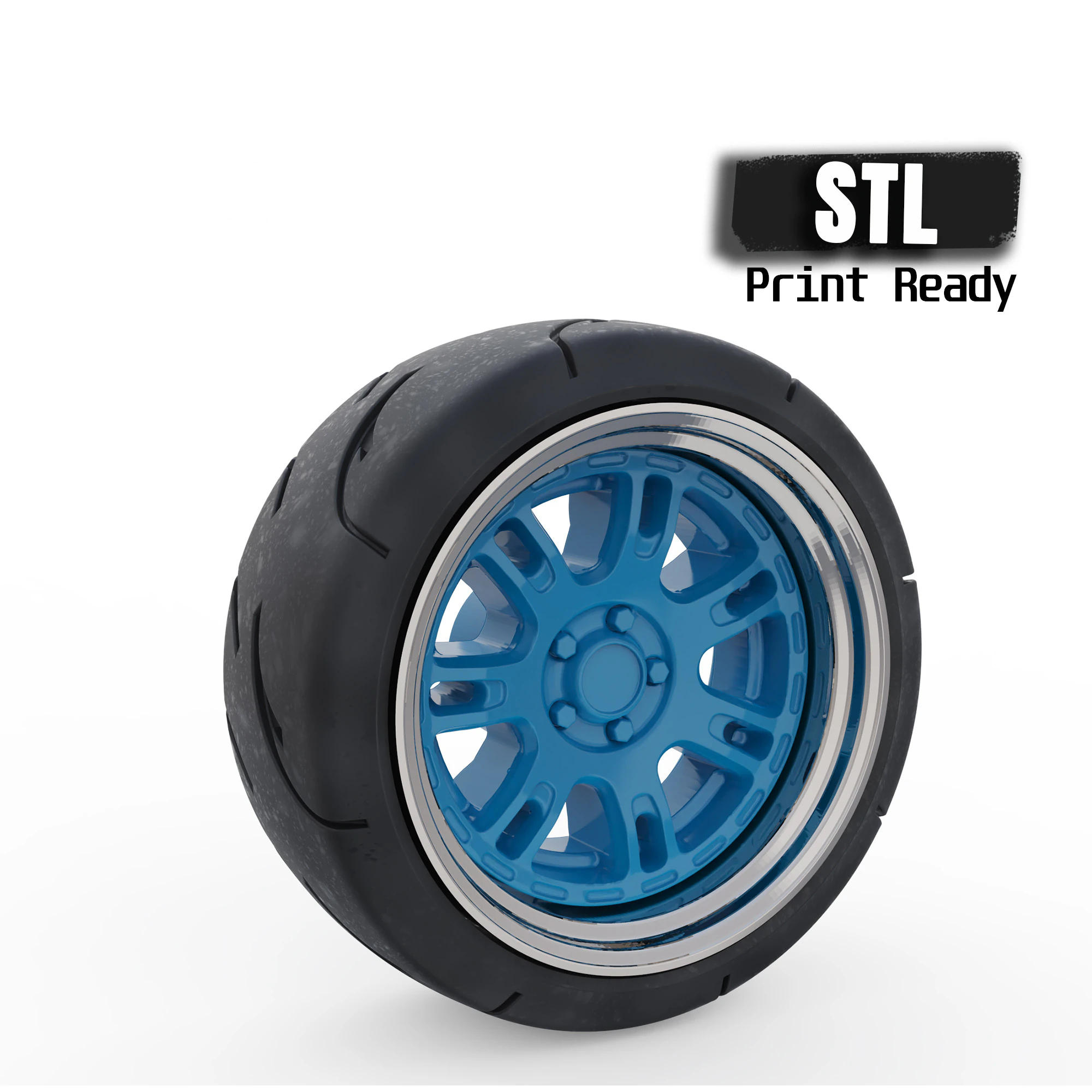 Toy stl wheels Tire Rims Wheel set for scale model car 3D Print Model .c4d .max .obj .3ds .fbx .stl .blend