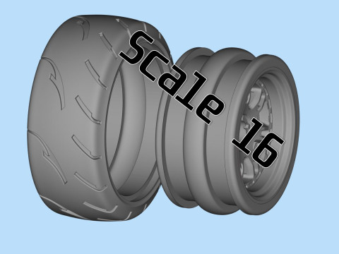 Toy stl wheels Tire Rims Wheel set for scale model car Model Cetak 3D