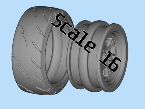 Toy stl wheels Tire Rims Wheel set for scale model car 3D Print Model