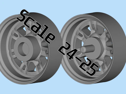 Toy stl wheels Tire Rims Wheel set for scale model car 3D Print Model