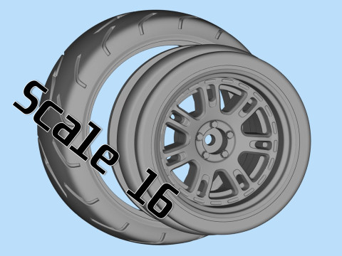 Toy stl wheels Tire Rims Wheel set for scale model car Model Cetak 3D