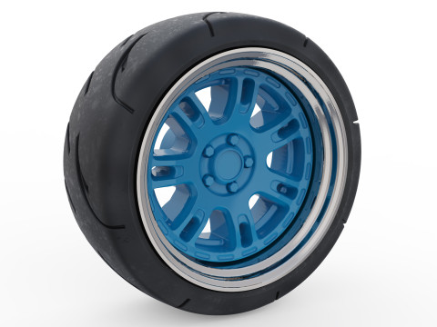 Toy stl wheels Tire Rims Wheel set for scale model car Model Cetak 3D