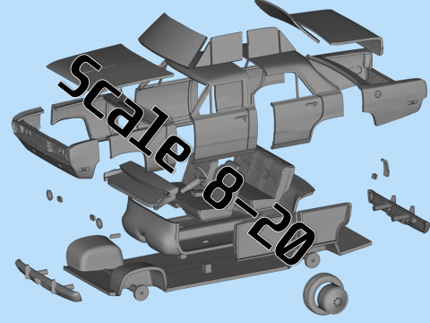 1971 Valiant Third gen 4 Door in Duel s to Print 3D Print Model