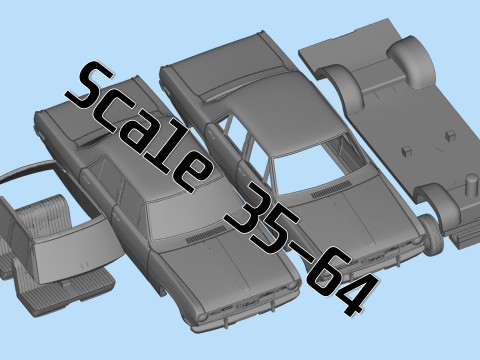 1971 Valiant Third gen 4 Door in Duel s to Print 3D Print Model