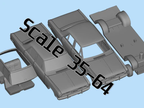 1971 Valiant Third gen 4 Door in Duel s to Print 3D Print Model