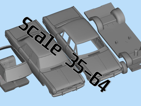 1971 Valiant Third gen 4 Door in Duel s to Print 3D Print Model