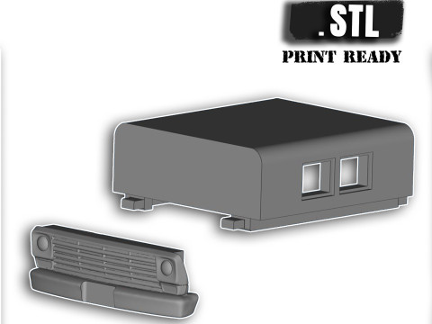 Camper shell and Grille 1968 to 1969 Series 6 PickUp Red Truck Superfast 3D Принт Модель