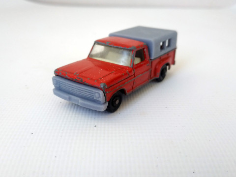 Camper shell and Grille 1968 to 1969 Series 6 PickUp Red Truck Superfast 3D Print Model