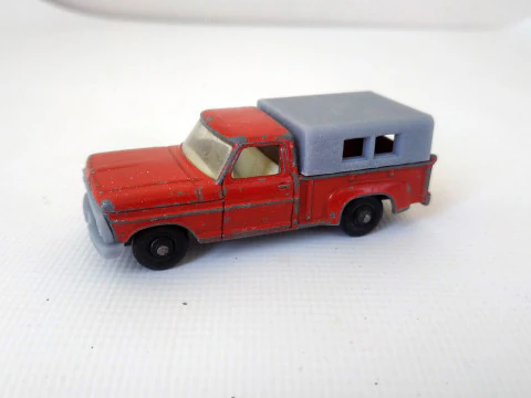 Obudowa i kratka kampera 1968&ndash;1969 Seria 6 PickUp Red Truck Superfast Model do druku 3D