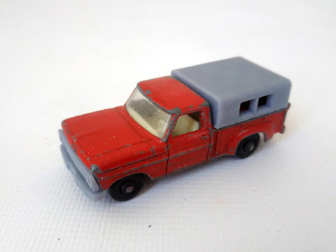 Obudowa i kratka kampera 1968&ndash;1969 Seria 6 PickUp Red Truck Superfast Model do druku 3D
