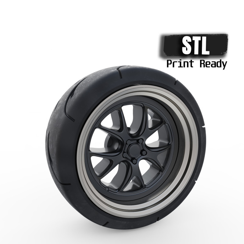 Scale vehicle stl files wheels Tire Rims set for car printables 3D Принт Модель .c4d .max .obj .3ds .fbx .stl .blend