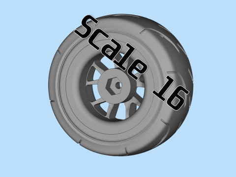 Scale vehicle stl files wheels Tire Rims set for car printables 3D Принт Модель