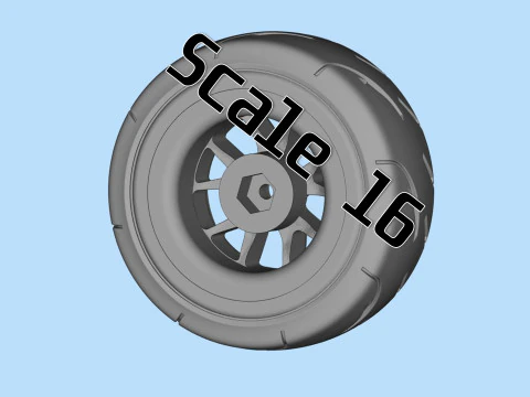 Scale vehicle stl files wheels Tire Rims set for car printables 3D Print Model