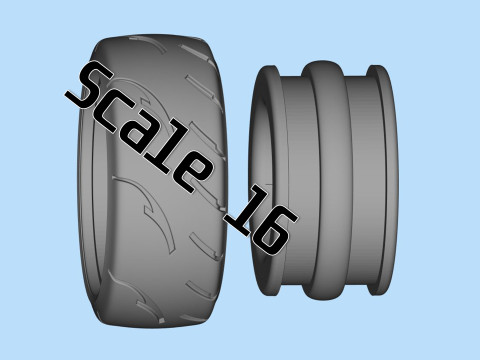 Scale vehicle stl files wheels Tire Rims set for car printables 3D Принт Модель