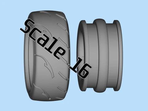 Scale vehicle stl files wheels Tire Rims set for car printables 3D Print Model