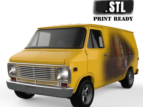 American Chevy Van G10 gen3 Shorty Ready to Print STL File 3D Printing Car 3D Print Model
