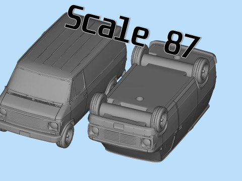 American Chevy Van G10 gen3 Shorty Ready to Print STL File 3D Printing Car 3D प्रिंट मॉडल