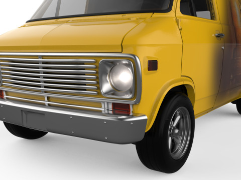 American Chevy Van G10 gen3 Shorty Ready to Print STL File 3D Printing Car 3D प्रिंट मॉडल