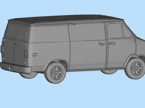 American Chevy Van G10 gen3 Shorty Ready to Print STL File 3D Printing Car 3D प्रिंट मॉडल