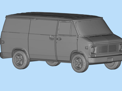 American Chevy Van G10 gen3 Shorty Ready to Print STL File 3D Printing Car 3D प्रिंट मॉडल