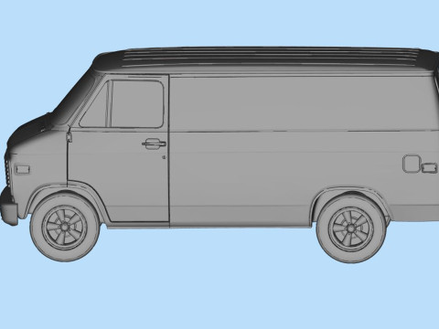 American Chevy Van G10 gen3 Shorty Ready to Print STL File 3D Printing Car 3D प्रिंट मॉडल