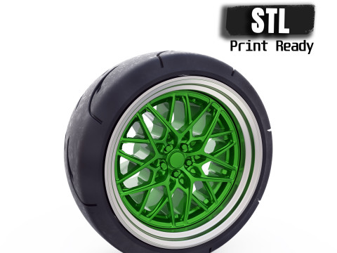 Scale Wheel STL Model for 3D Printing Includes Tire Rim Parts 3D प्रिंट मॉडल