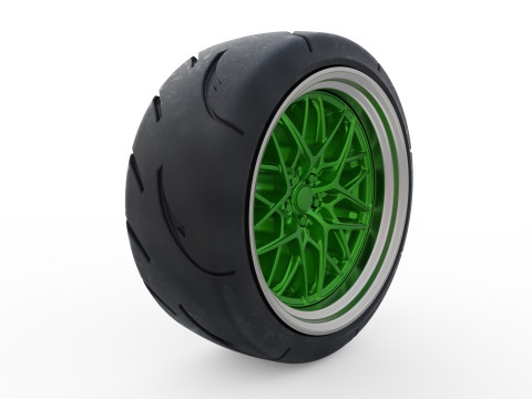 Scale Wheel STL Model for 3D Printing Includes Tire Rim Parts Modèles 3D en vedette