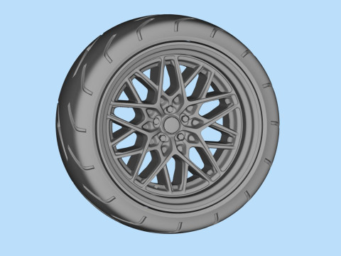 Scale Wheel STL Model for 3D Printing Includes Tire Rim Parts Modèles 3D en vedette