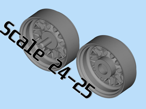 Scale Wheel STL Model for 3D Printing Includes Tire Rim Parts Modèles 3D en vedette