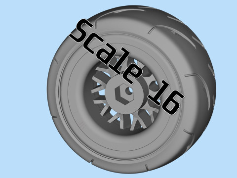 Scale Wheel STL Model for 3D Printing Includes Tire Rim Parts Modèles 3D en vedette