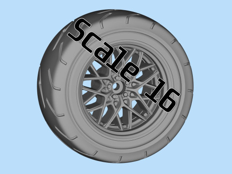 Scale Wheel STL Model for 3D Printing Includes Tire Rim Parts Modèles 3D en vedette