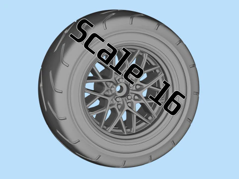 用于 3D 打印的刻度轮 STL 模型包括轮胎轮辋零件 3D 打印模型