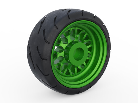 Scale Wheel STL Model for 3D Printing Includes Tire Rim Parts Modèles 3D en vedette