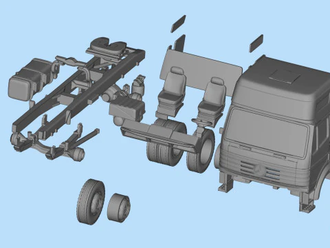 Mrcds German old Truck SK Eurocab STL Files 3D Print Model