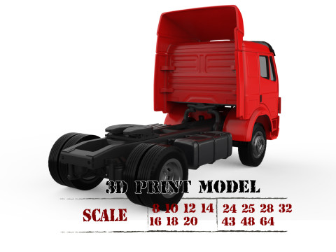 Old benz truck SKII low roof cabin STL files Model Cetak 3D