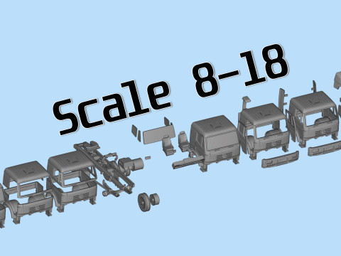 Old benz truck SKII low roof cabin STL files Model Cetak 3D