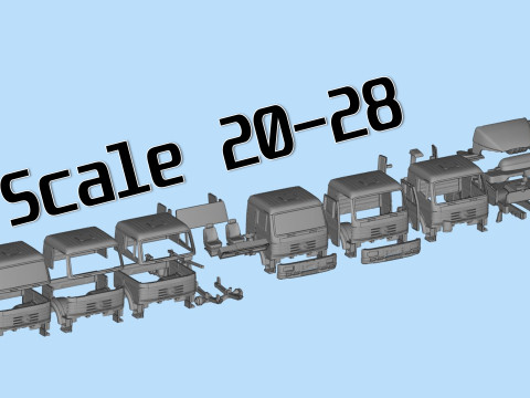 Old benz truck SKII low roof cabin STL files Model Cetak 3D