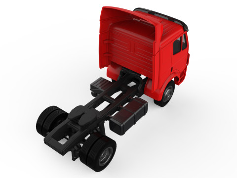 Old benz truck SKII low roof cabin STL files Model Cetak 3D
